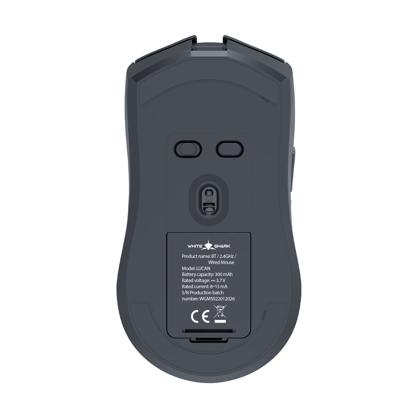 White Shark LUCAN-B WGM-5022 12000 DPI Wireless Gaming Mouse, White