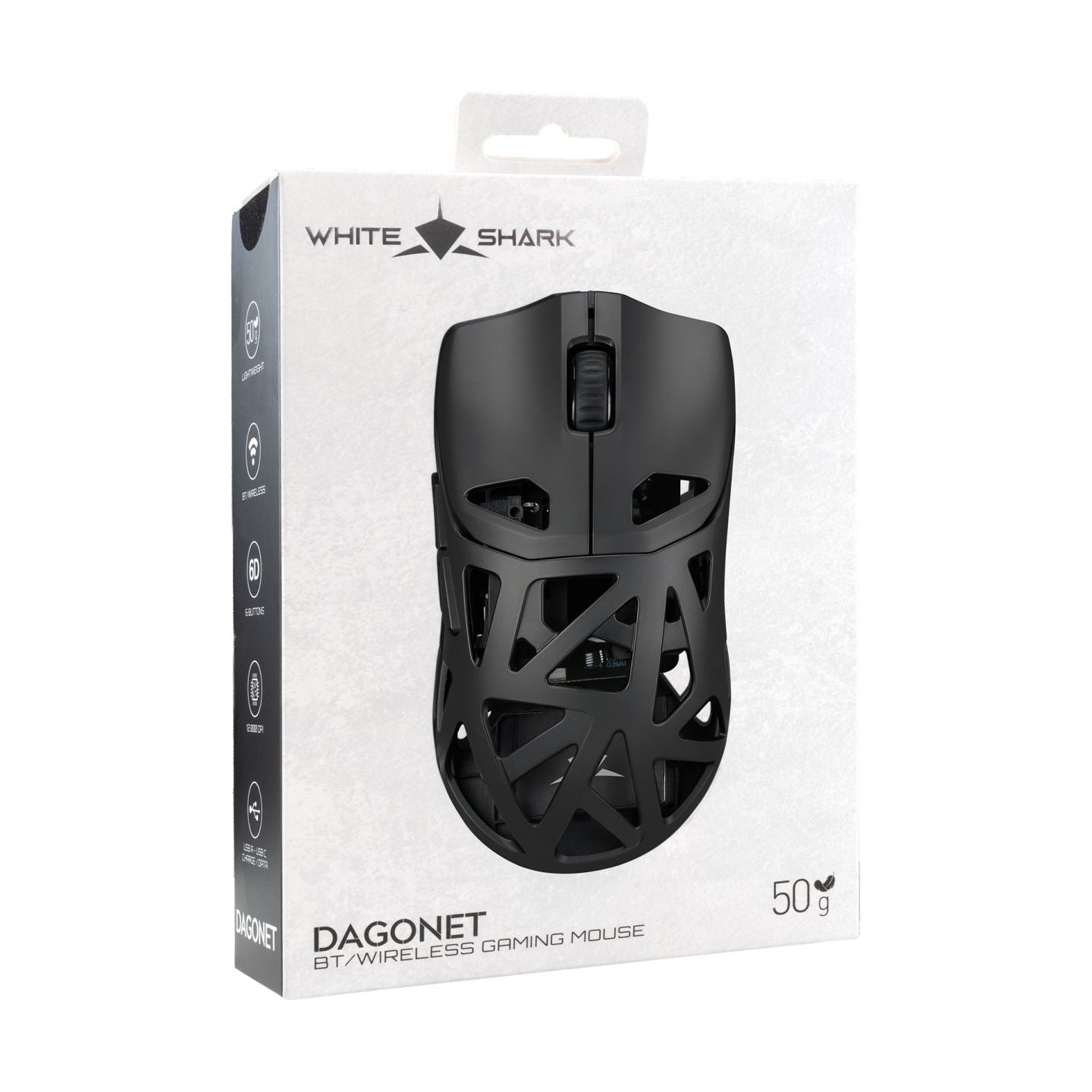 White Shark DAGONET-2 BLACK  WGM-5019  Wireless 24000 dpi Black