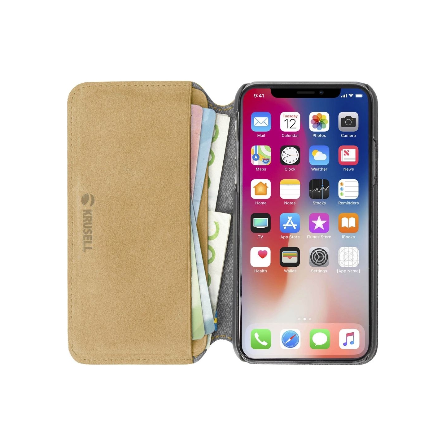Krusell Broby 4 Card SlimWallet Apple iPhone XS Max cognac