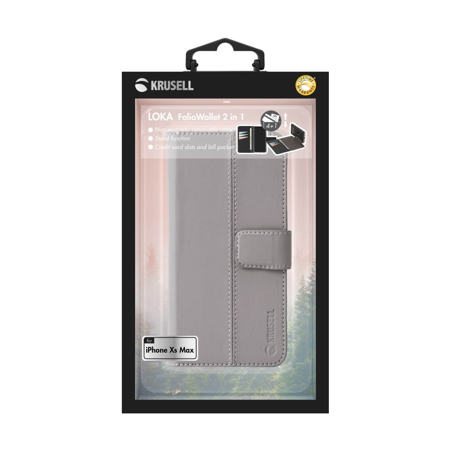 Krusell Loka FolioWallet 2in1 Apple iPhone XS Max grey