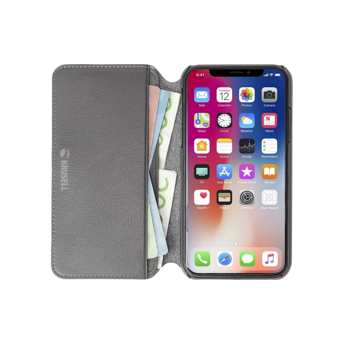 Krusell Pixbo 4 Card SlimWallet Apple iPhone XS Max grey