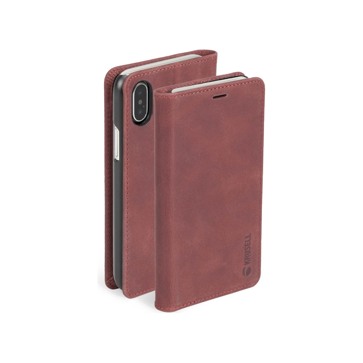 Krusell Sunne 4 Card FolioWallet Apple iPhone XS Max vintage red