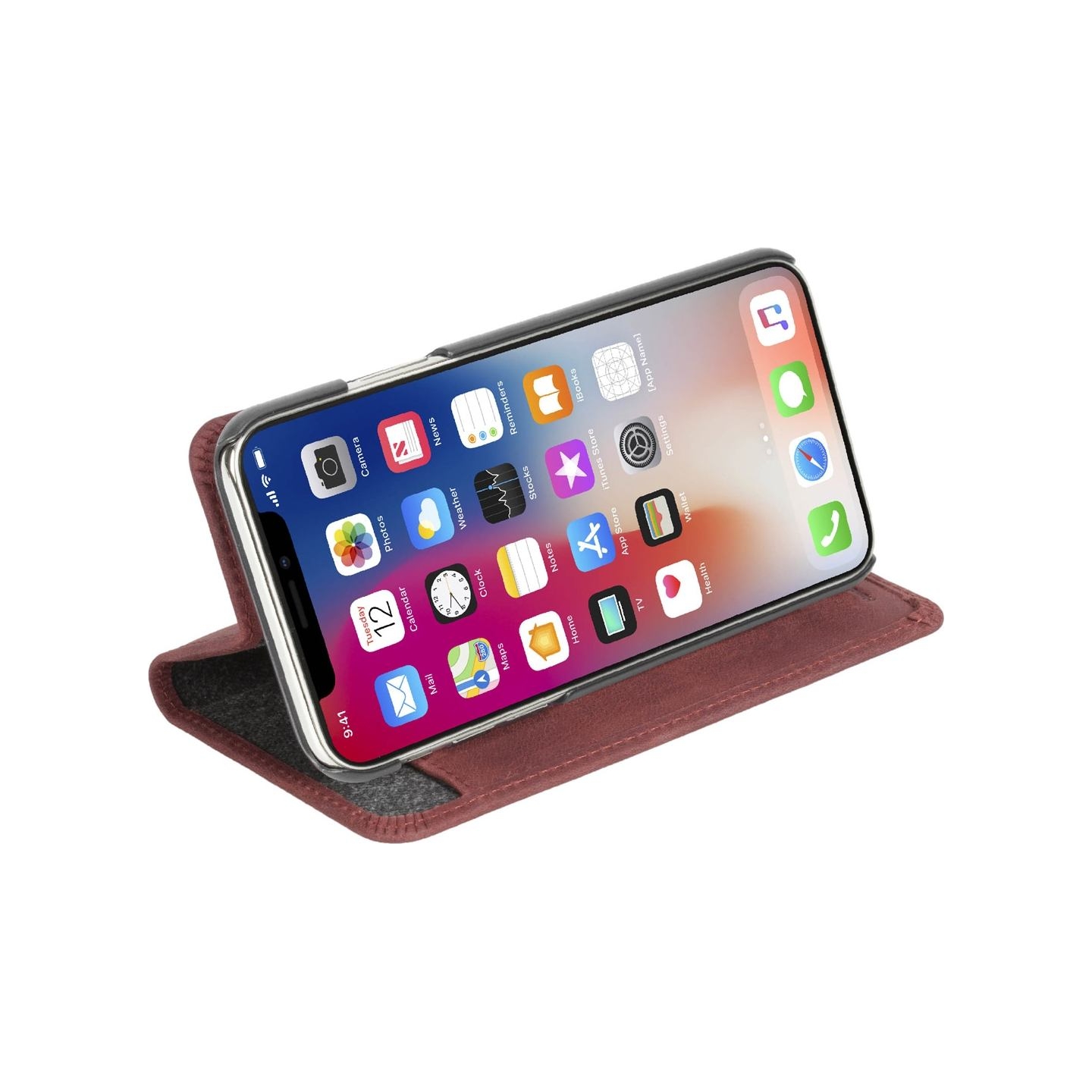 Krusell Sunne 4 Card FolioWallet Apple iPhone XS Max vintage red
