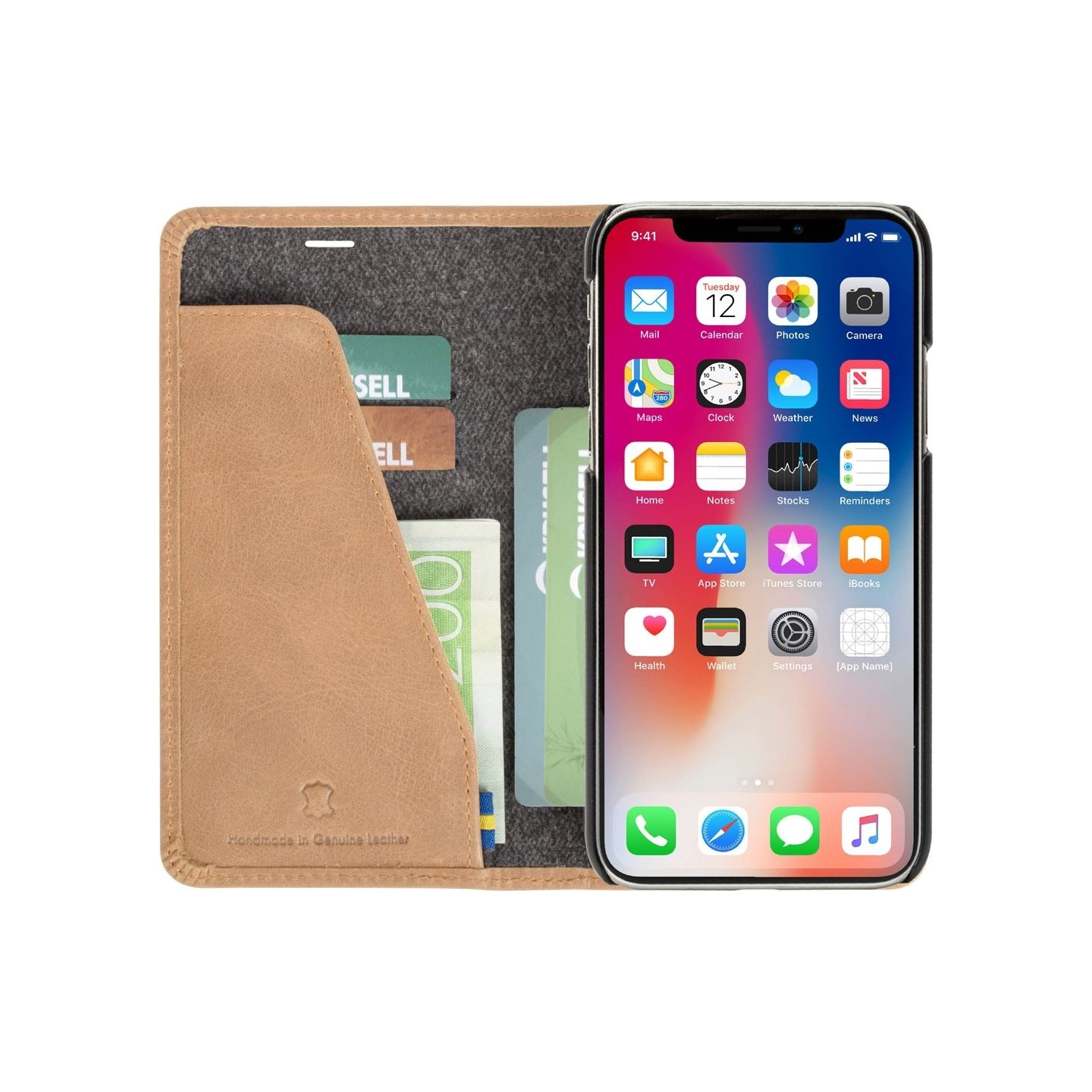 Krusell Sunne 4 Card FolioWallet Apple iPhone XS Max vintage nude