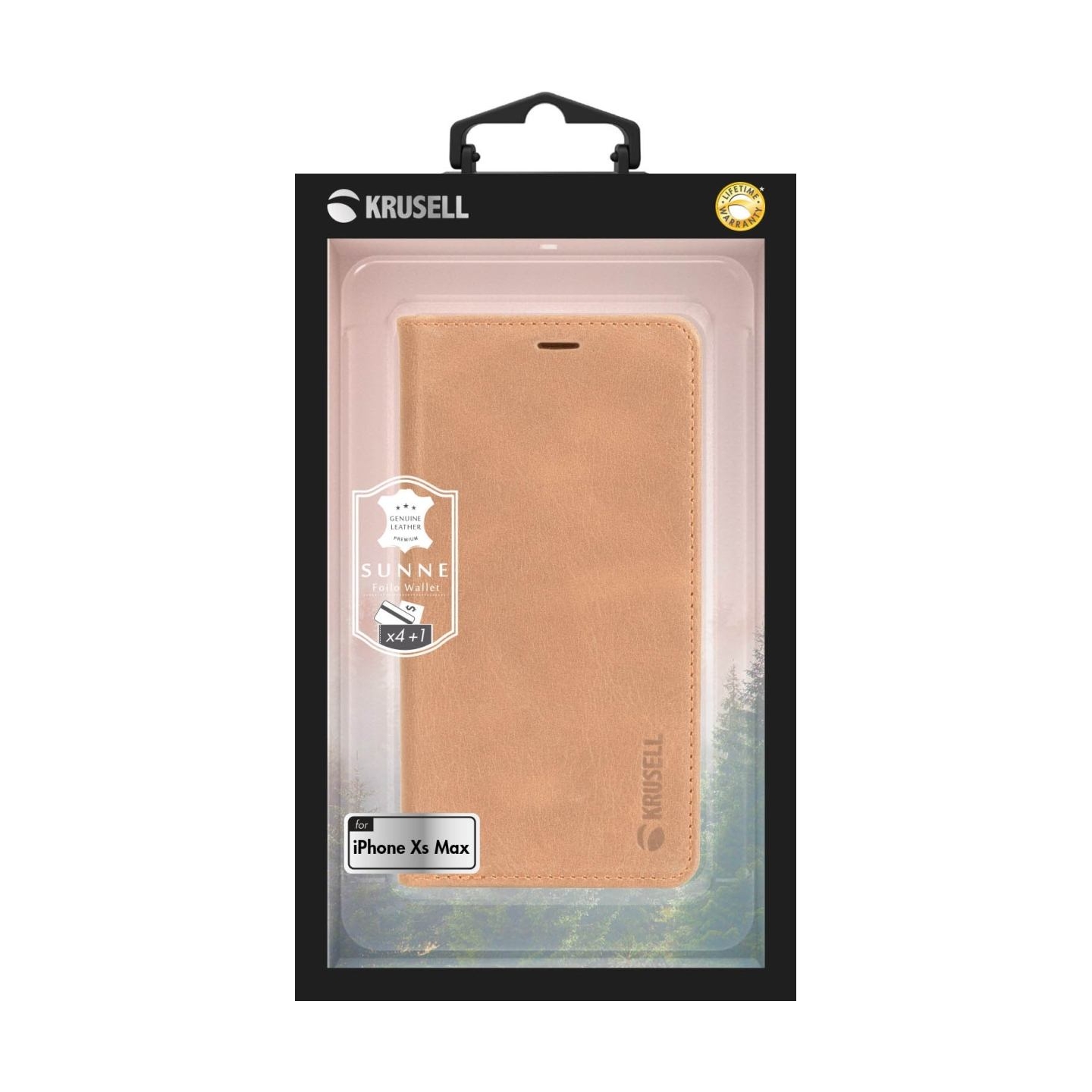 Krusell Sunne 4 Card FolioWallet Apple iPhone XS Max vintage nude