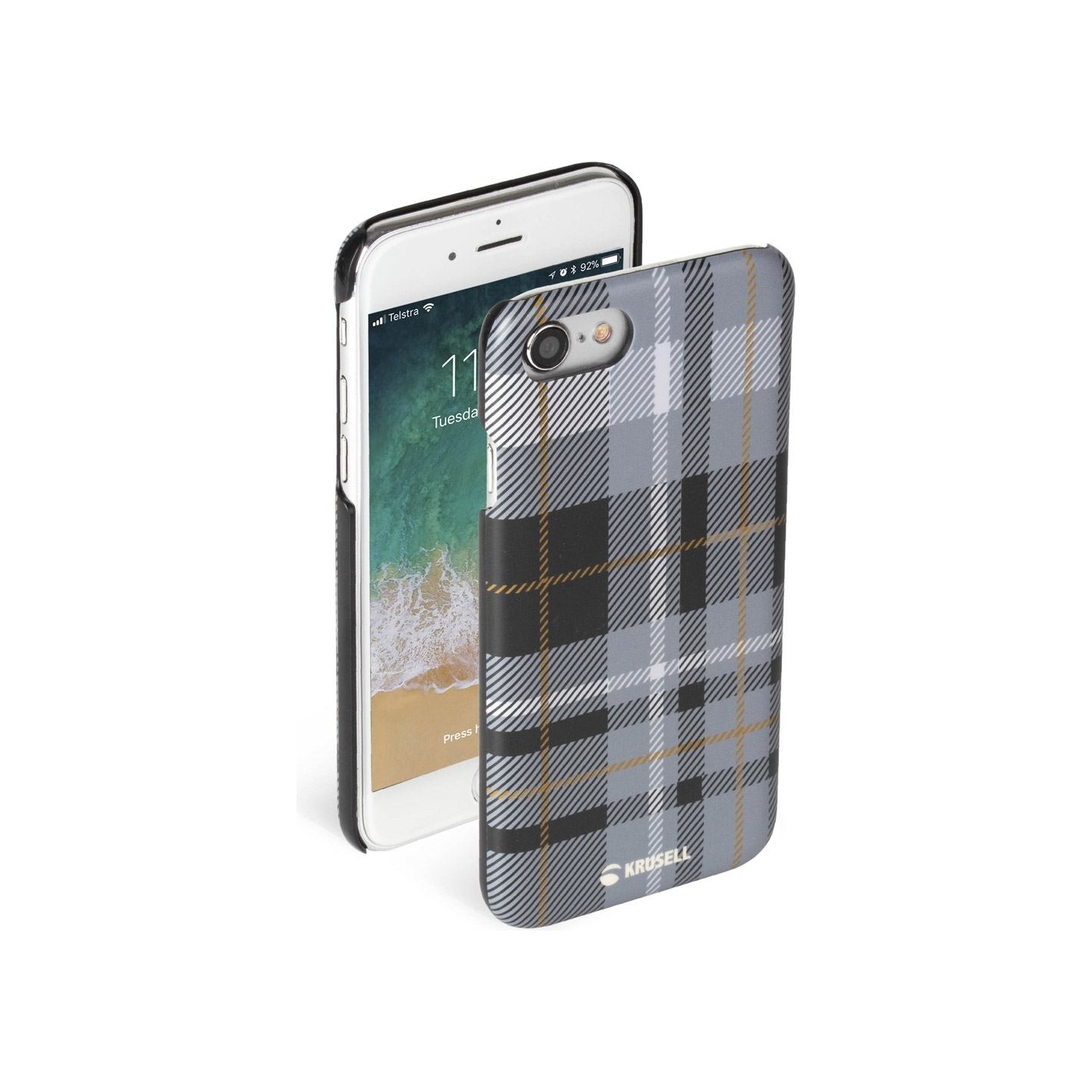 Krusell Limited Cover Apple iPhone 8/7 plaid dark grey