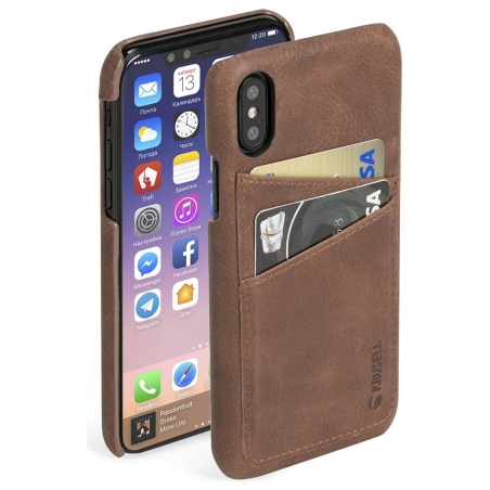 Krusell Sunne 2 Card Cover Apple iPhone X vintage cognac (61104)