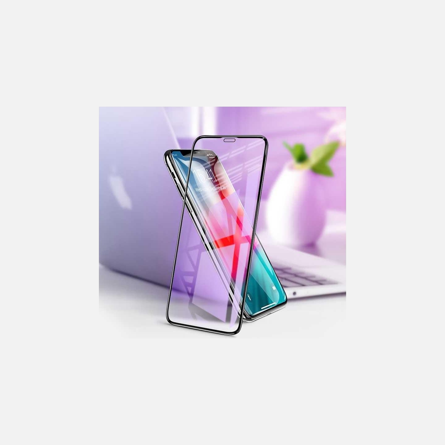 Devia Van Anti-blue Ray Full Screen Tempered Glass iPhone XR (6.1) black (10pcs)