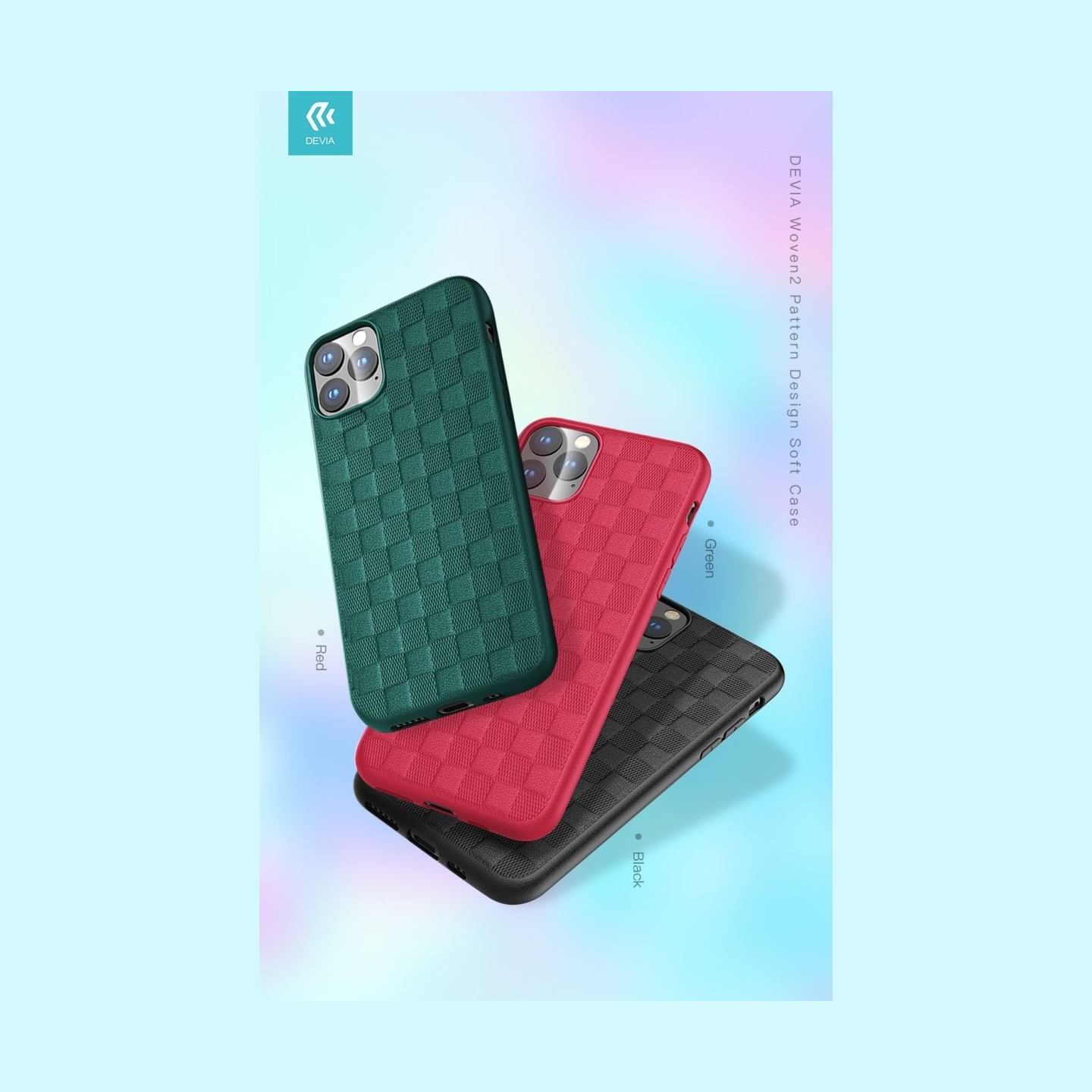 Devia Woven2 Pattern Design Soft Case iPhone 11 Pro Max red
