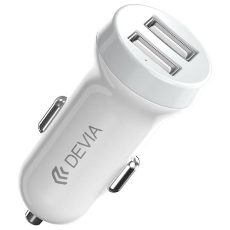 Devia Smart series car charger suit for Lightning (5V3.1A,2USB) white
