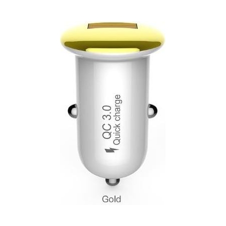 Devia Mushroom series car charger (QC3.0-18W) gold
