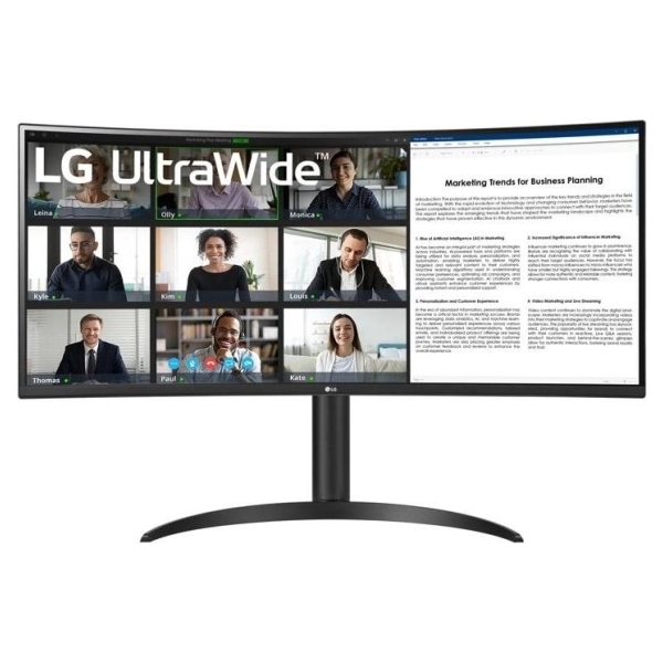 LG LCD Monitor|LG|34WR55QK-B|34"|Business/Curved/21 : 9|Panel VA|3440x1440|21:9|100Hz|5 ms|Height adjustable|Tilt|Colour Black|3
