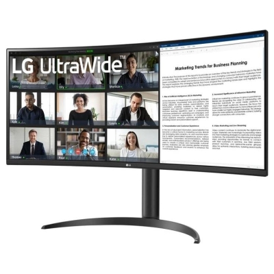 LG LCD Monitor|LG|34WR55QK-B|34"|Business/Curved/21 : 9|Panel VA|3440x1440|21:9|100Hz|5 ms|Height adjustable|Tilt|Colour Black|3
