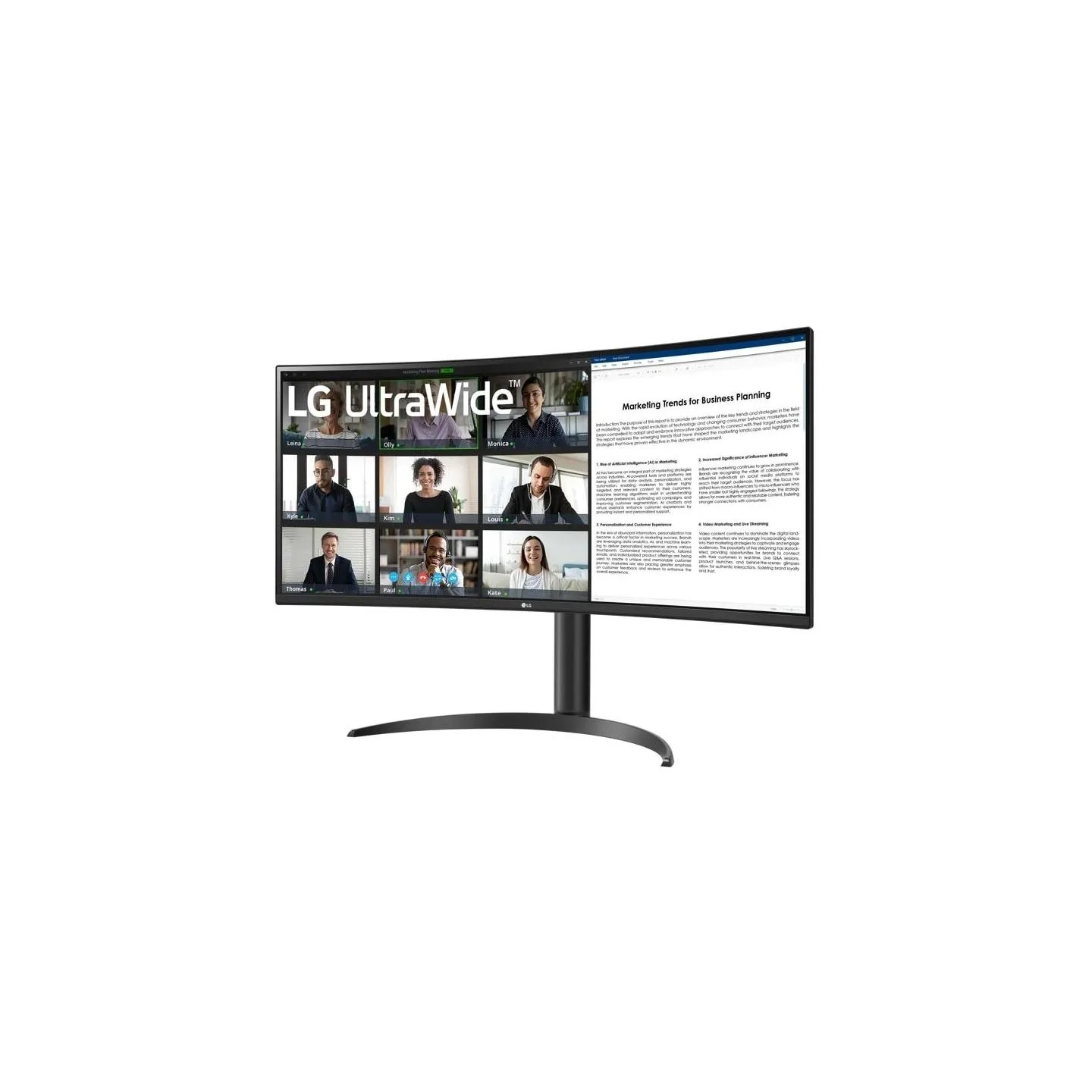 LG LCD Monitor|LG|34WR55QK-B|34"|Business/Curved/21 : 9|Panel VA|3440x1440|21:9|100Hz|5 ms|Height adjustable|Tilt|Colour Black|3