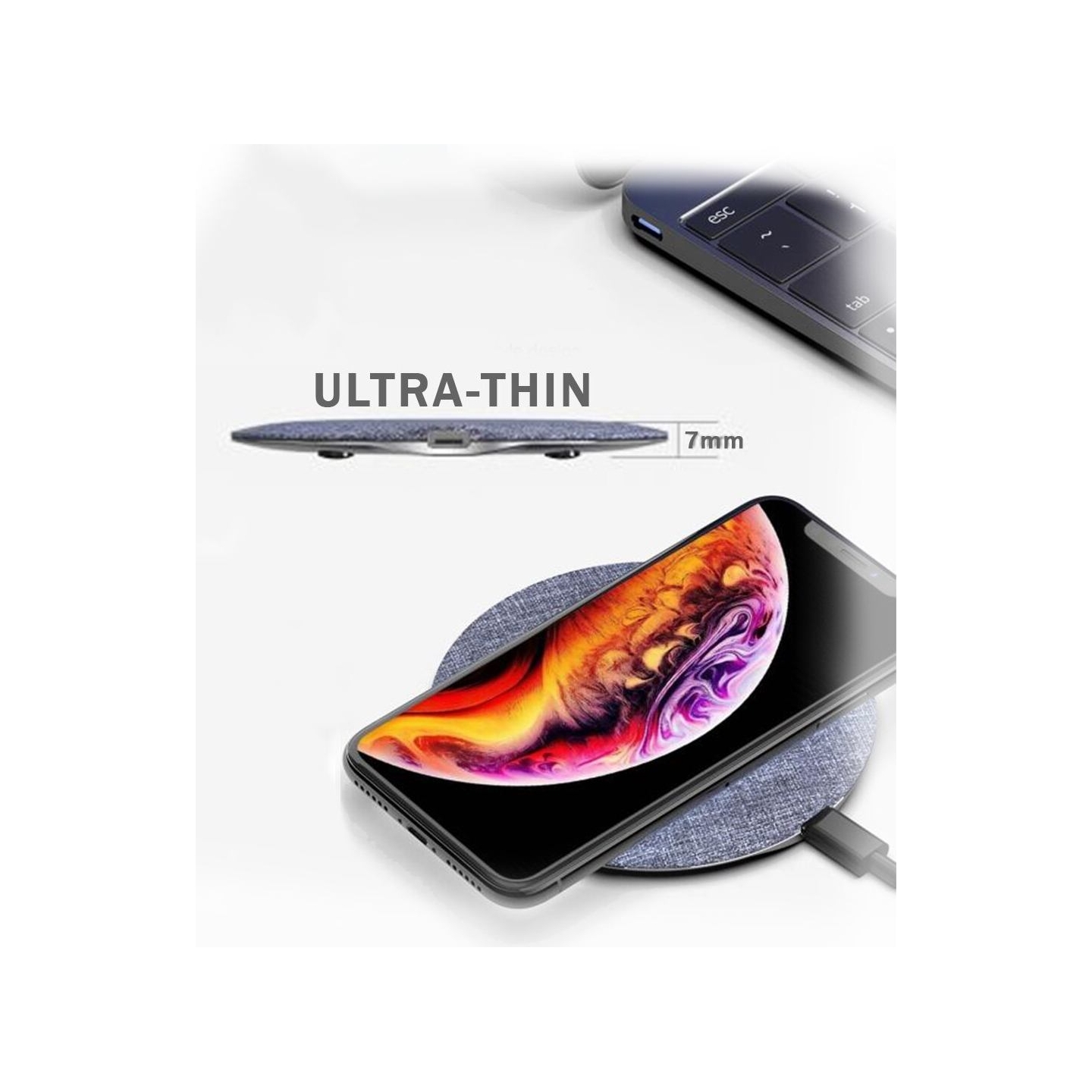 Devia UFO series ultra-thin wireless charger (15W) white