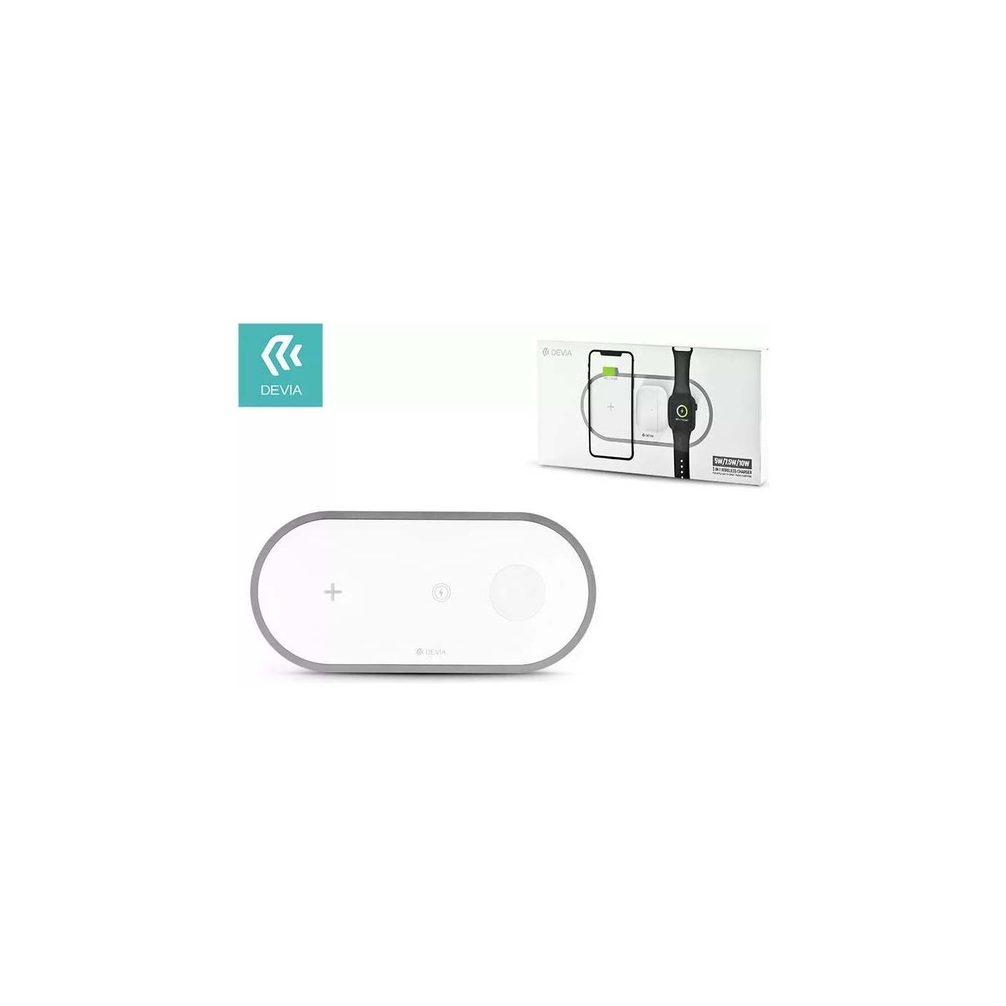 Devia 3In1 Charger for smart phone & Applewatch & Earphone V4 (10W) white