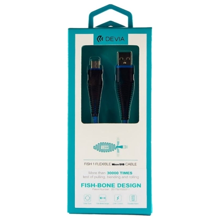 Devia Fish 1 Series Cable for Micro USB (5V 2.4A,1.5M) blue