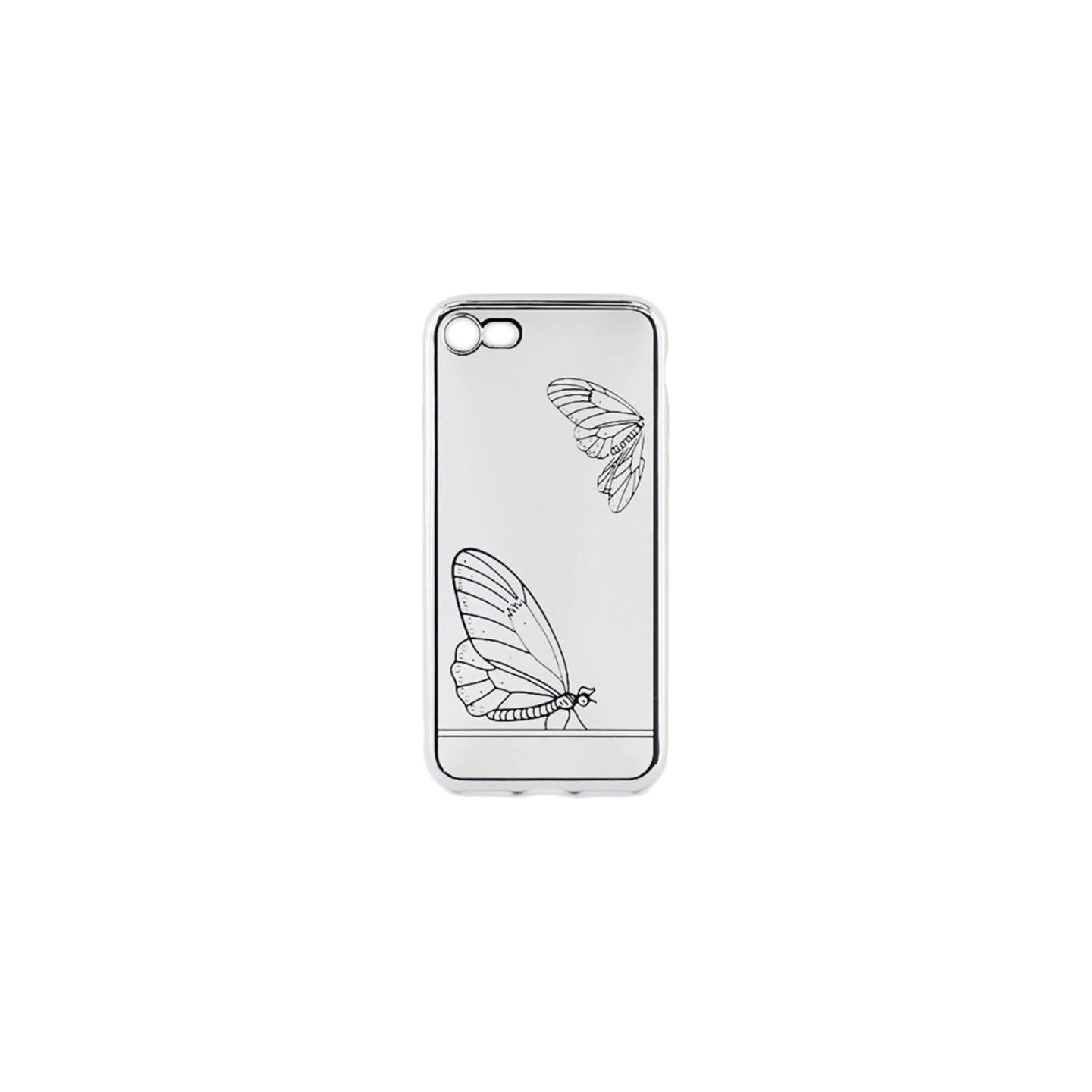 Tellur Cover Silicone for iPhone 7 Butterfly silver