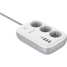 Tellur Smart WiFi Power Strip 3 Outlets, PD30W, QC18W, 2xUSB 2.4A 2500W 10A 2m