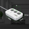 Tellur Smart WiFi Power Strip 3 Outlets, PD30W, QC18W, 2xUSB 2.4A 2500W 10A 2m