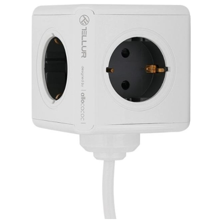 Tellur Power Cube Extended, Power strip 4 Outlets + 2xUSB ports, 1.5m cable white