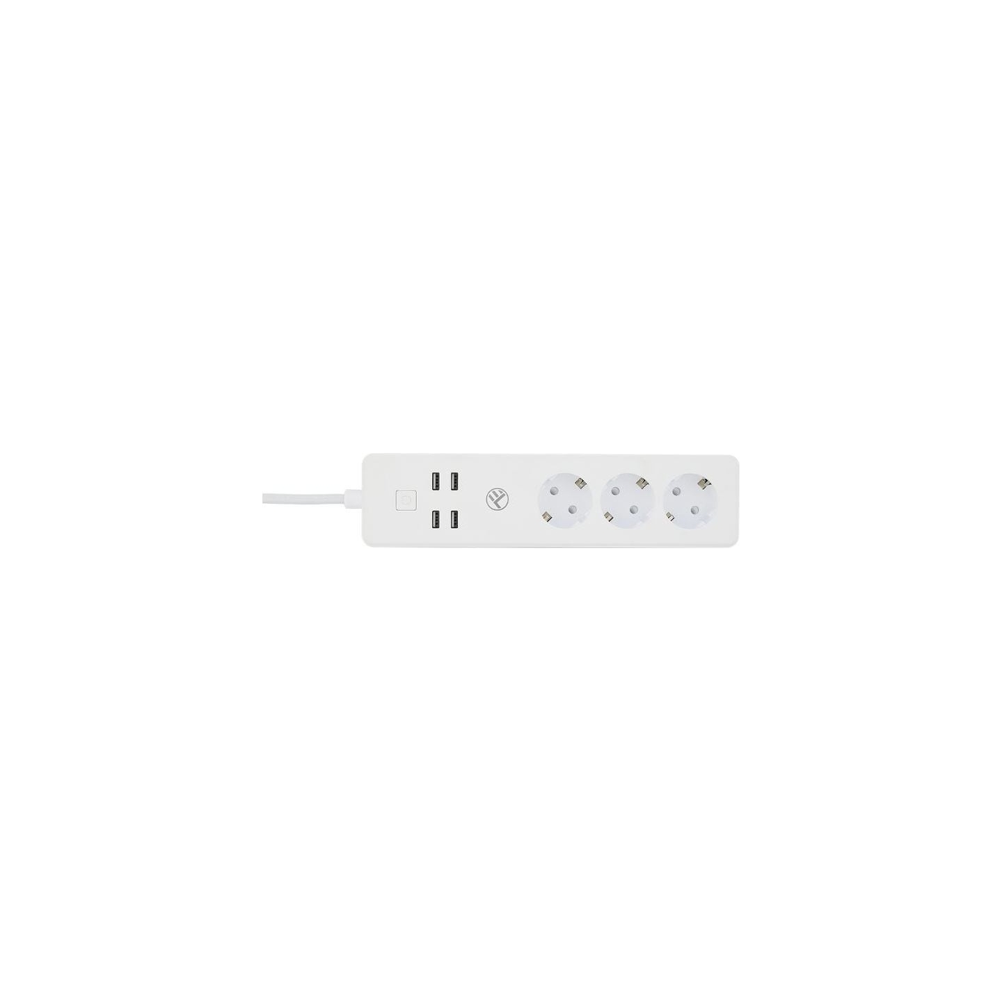 Tellur WiFi Power Strip, 3 Outlets, 4*USB 4A, 2200W, 10A, 1.8m