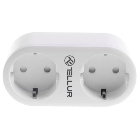 Tellur WiFi AC Dual Plug, Energy reading, 16A, 2400W