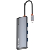 Tellur USB-C hub, PD 3.0 100W, HDMI, 3xUSB 3.0 grey
