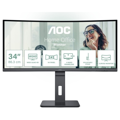 AOC LCD Monitor|AOC|34 "|3440 x 1440 pixels|UltraWide Quad HD|Native aspect ratio 21:9|LED|Curved|CU34P3CV