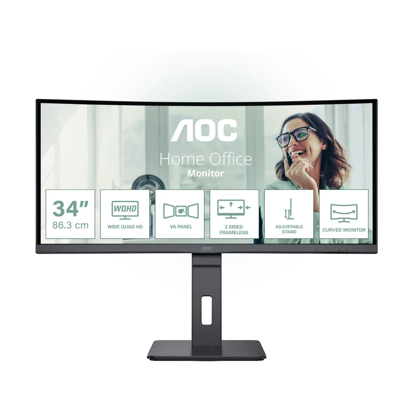 AOC LCD Monitor|AOC|34 "|3440 x 1440 pixels|UltraWide Quad HD|Native aspect ratio 21:9|LED|Curved|CU34P3CV