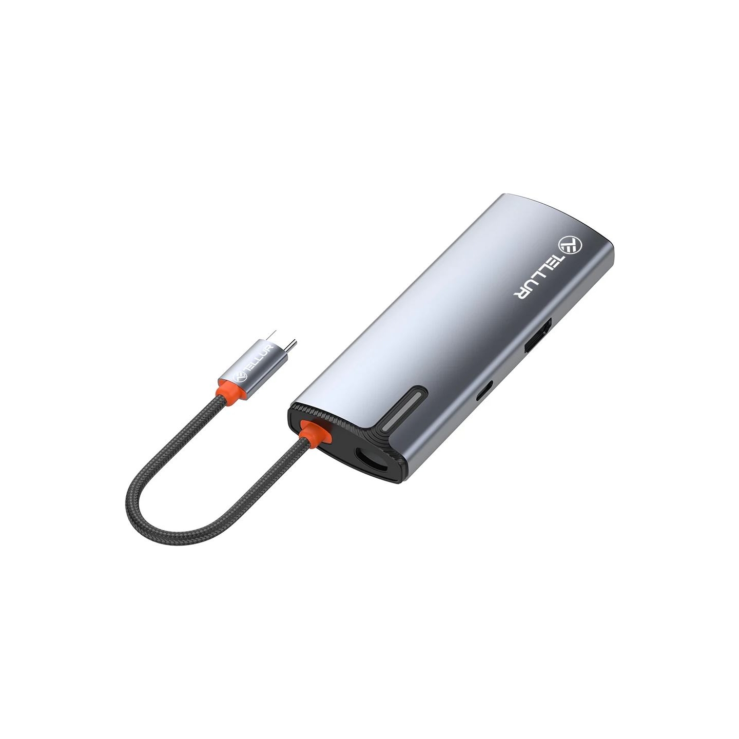 Tellur USB-C hub, PD 3.0 100W, HDMI, 3xUSB 3.0 grey