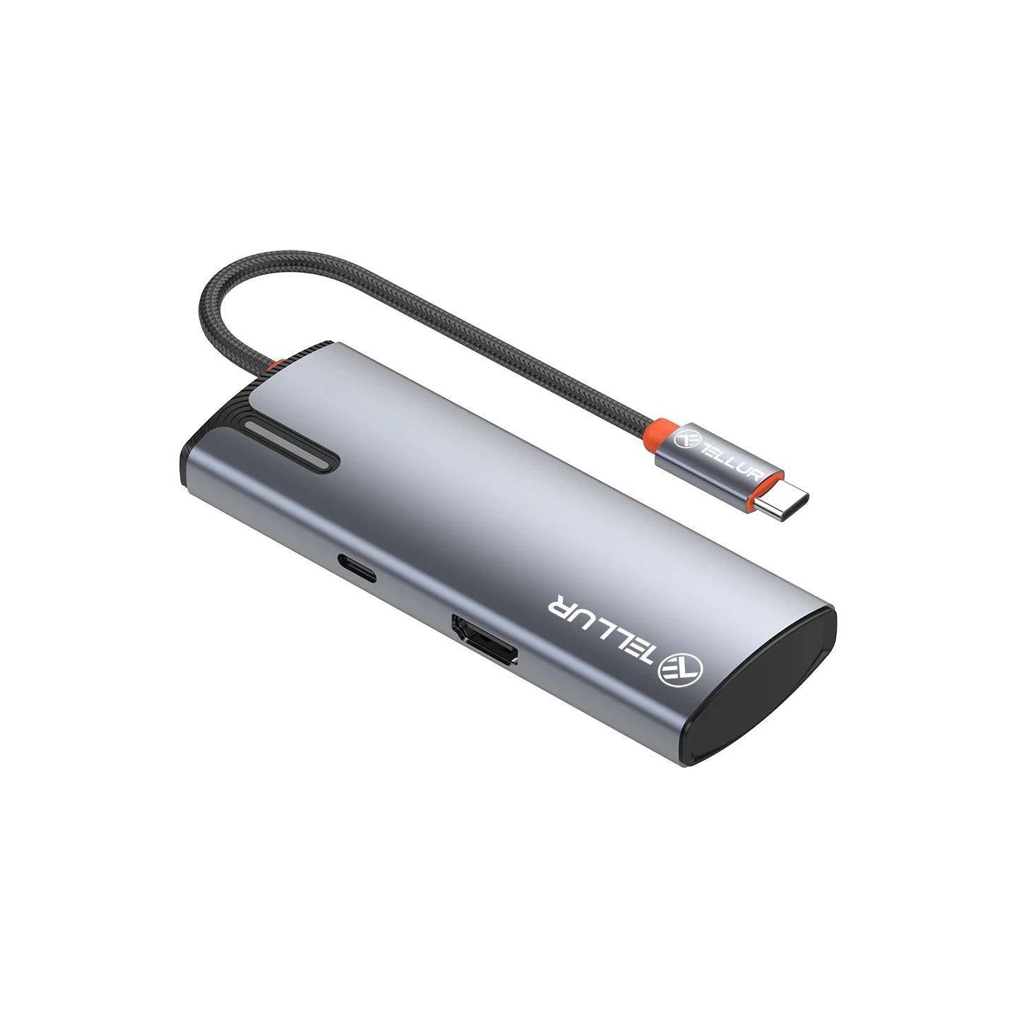 Tellur USB-C hub, PD 3.0 100W, HDMI, 3xUSB 3.0 grey