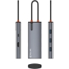Tellur USB-C hub, PD 3.0 100W, HDMI, 3xUSB 3.0 grey