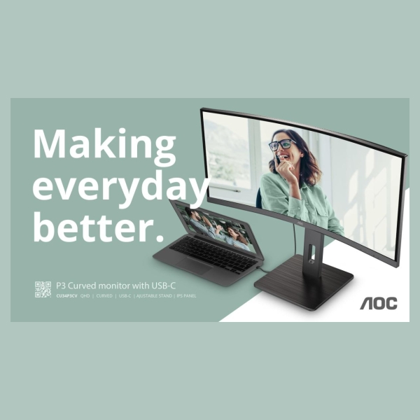 AOC | CU34P3CV | 34 " | VA | 21:9 | 100 Hz | 4 ms | 3440 x 1440 pixels | HDMI ports quantity 1