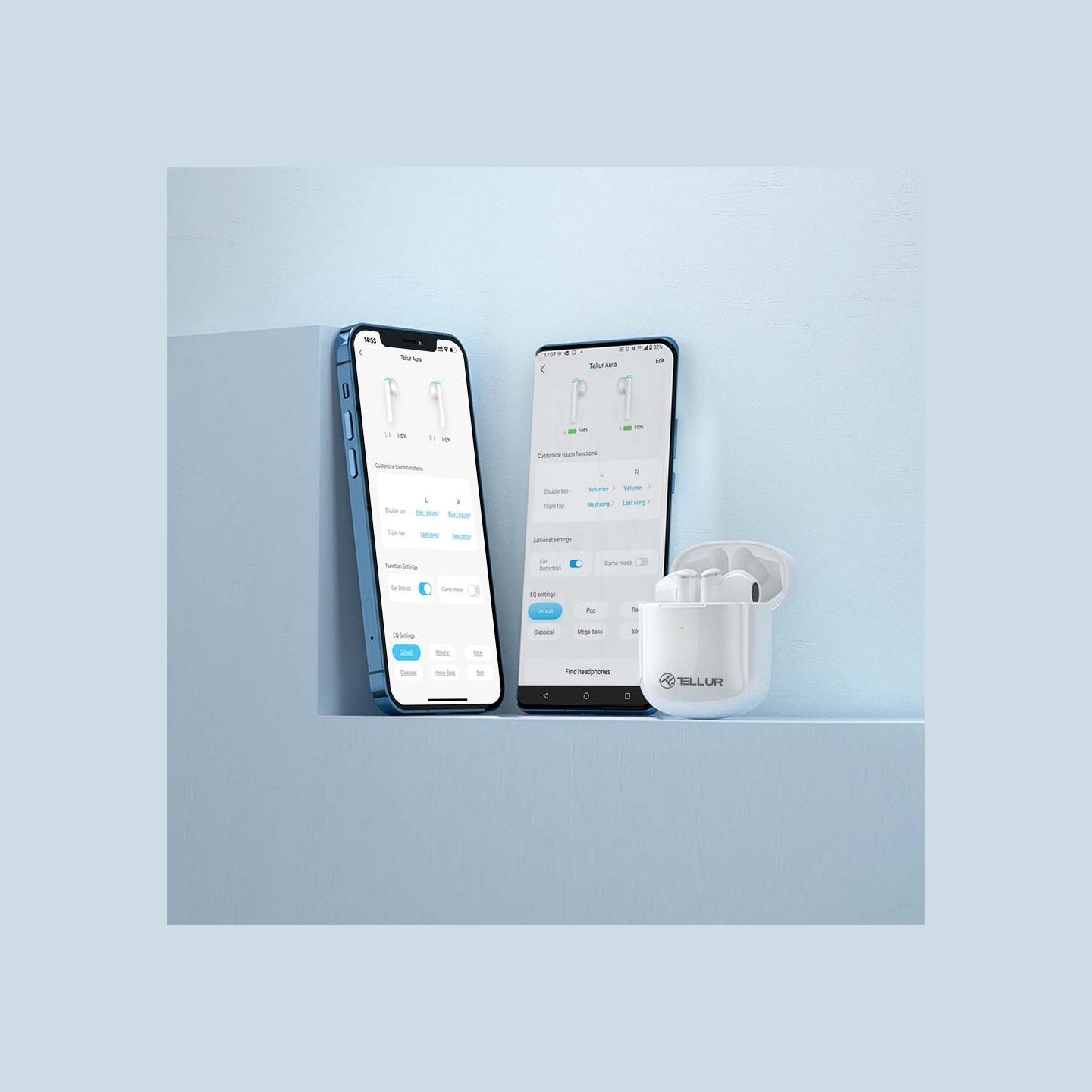 Tellur Aura True Wireless Earphones APP White