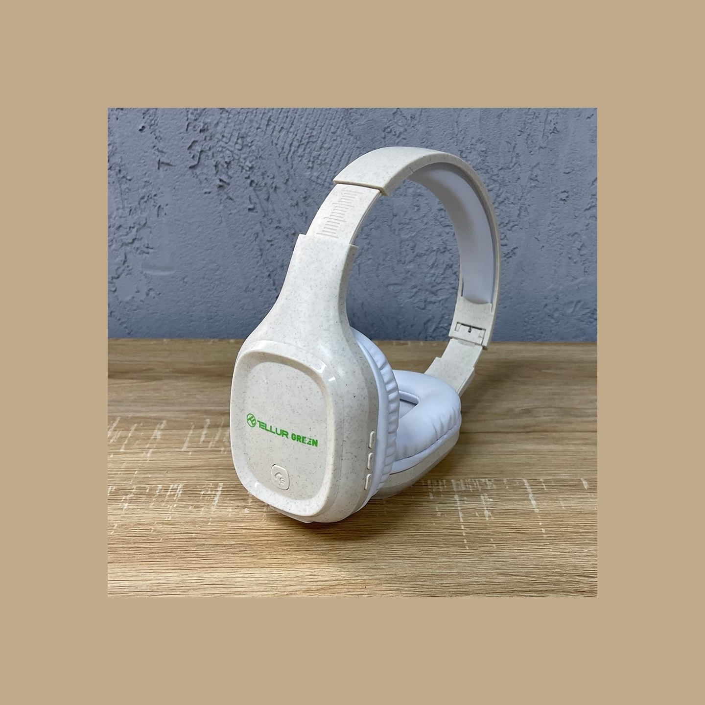 Tellur Green Bluetooth Over-Ear Headphones Pulse Foldable Cream