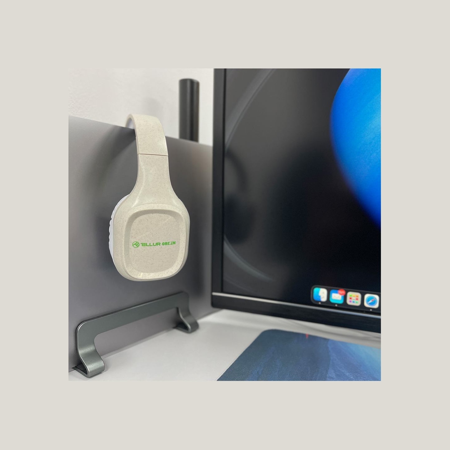 Tellur Green Bluetooth Over-Ear Headphones Pulse Foldable Cream