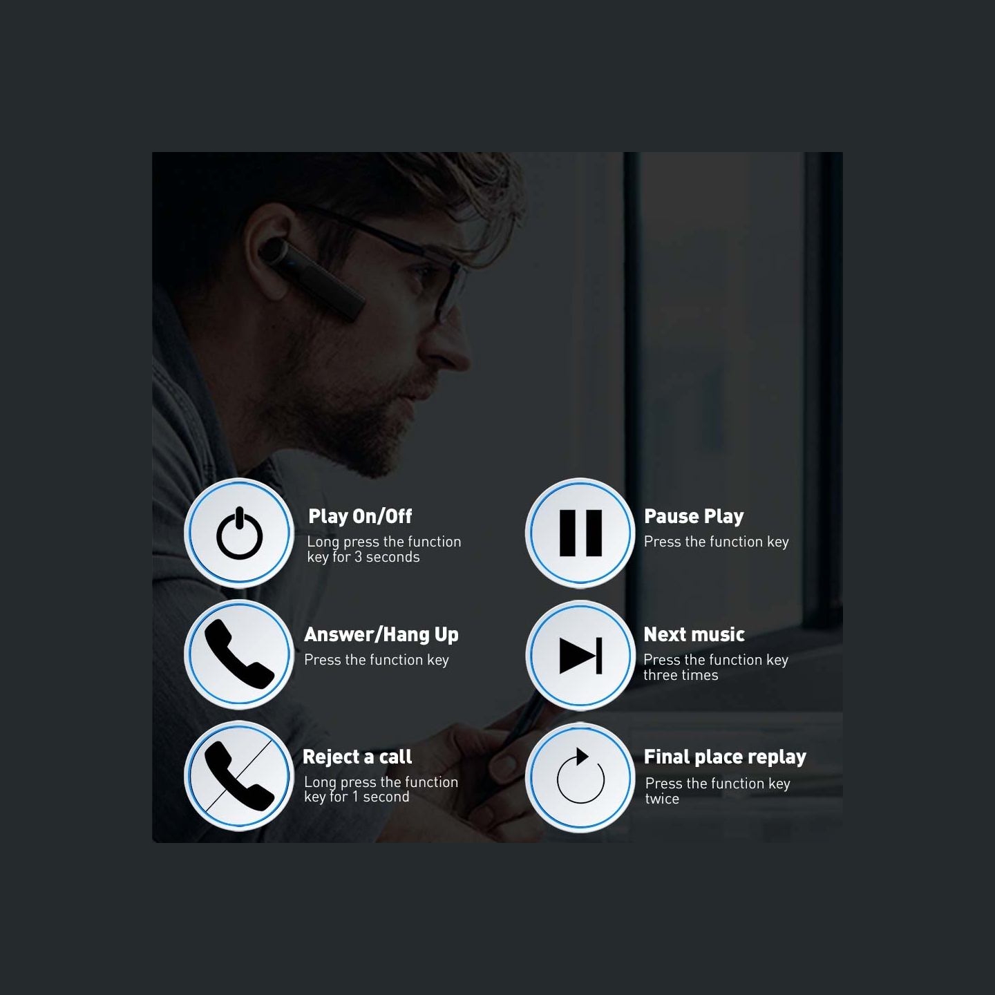 Tellur Bluetooth Headset Vox 40 black