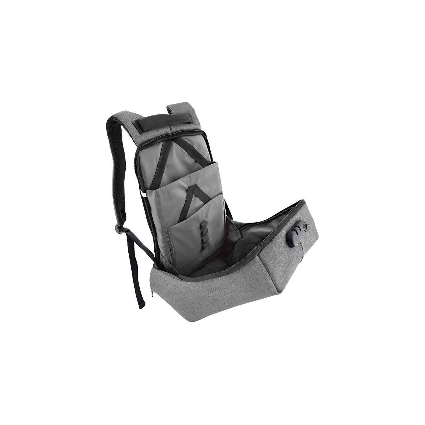 Tellur 15.6 Notebook Backpack Antitheft V2, USB Port, Gray