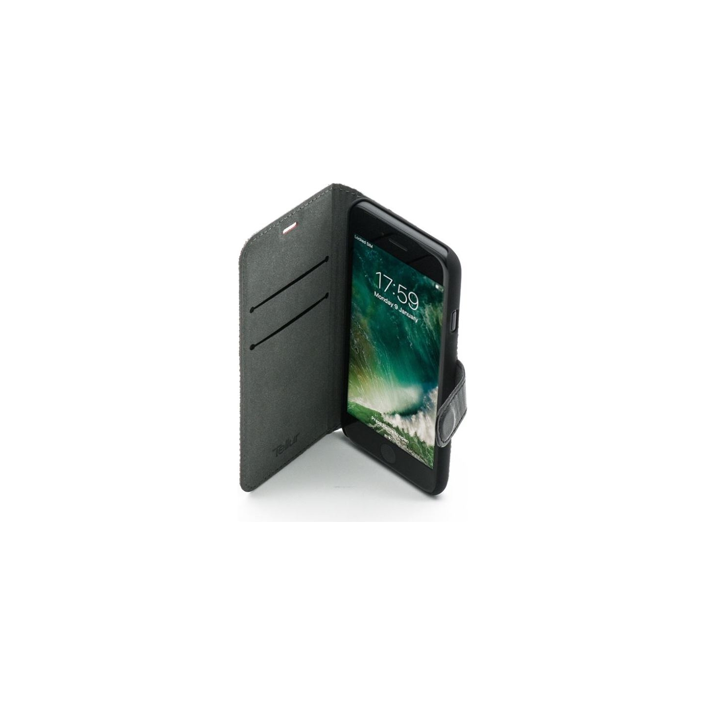 Tellur Book case Bimaterial for iPhone 7 black/red