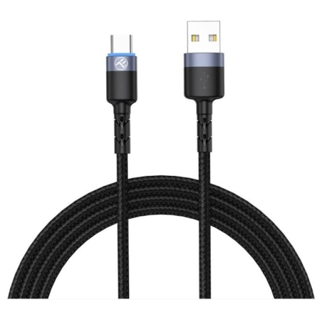 Tellur Data Cable USB to Type-C LED Nylon Braided 1.2m Black