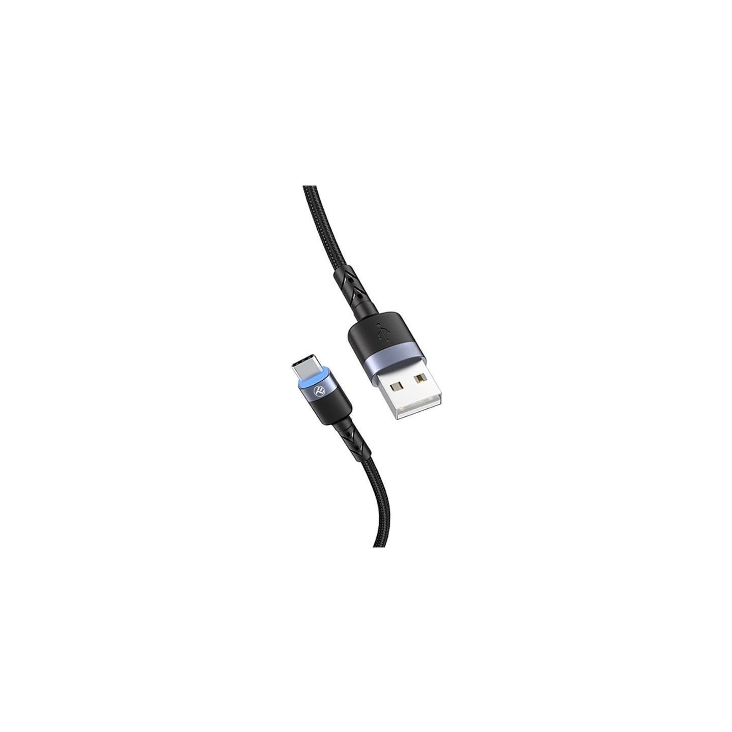 Tellur Data Cable USB to Type-C LED Nylon Braided 1.2m Black