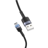 Tellur Data Cable USB to Type-C LED Nylon Braided 1.2m Black