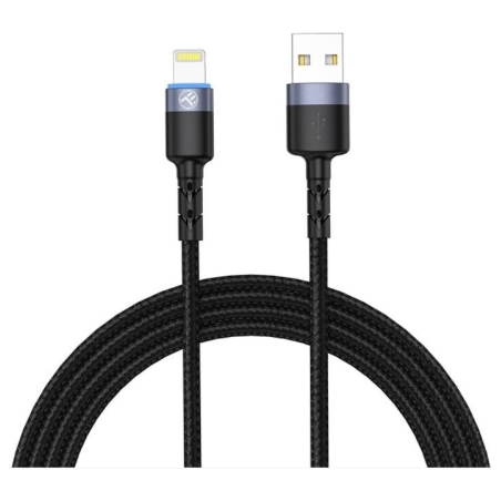 Tellur Data cable USB to Lightning LED, Nylon Braided, 1.2m black
