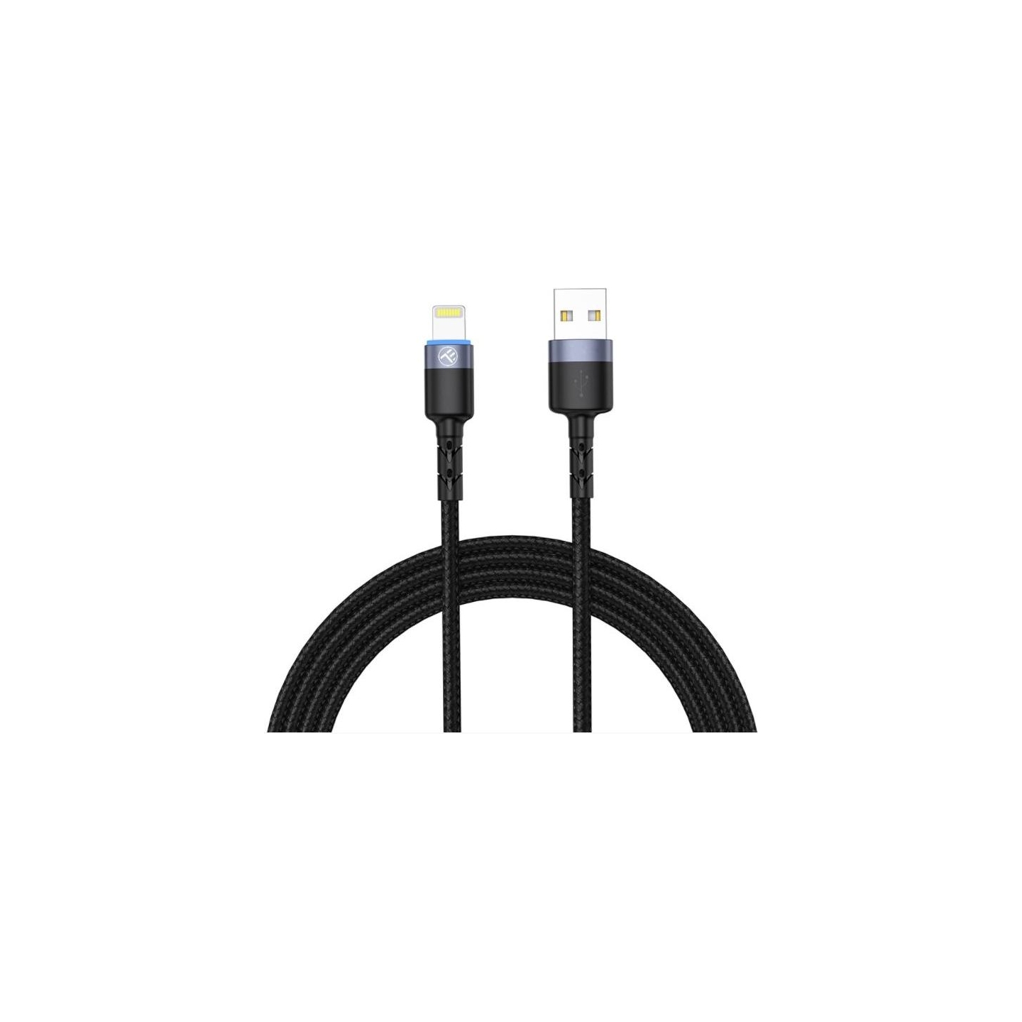Tellur Data cable USB to Lightning LED, Nylon Braided, 1.2m black