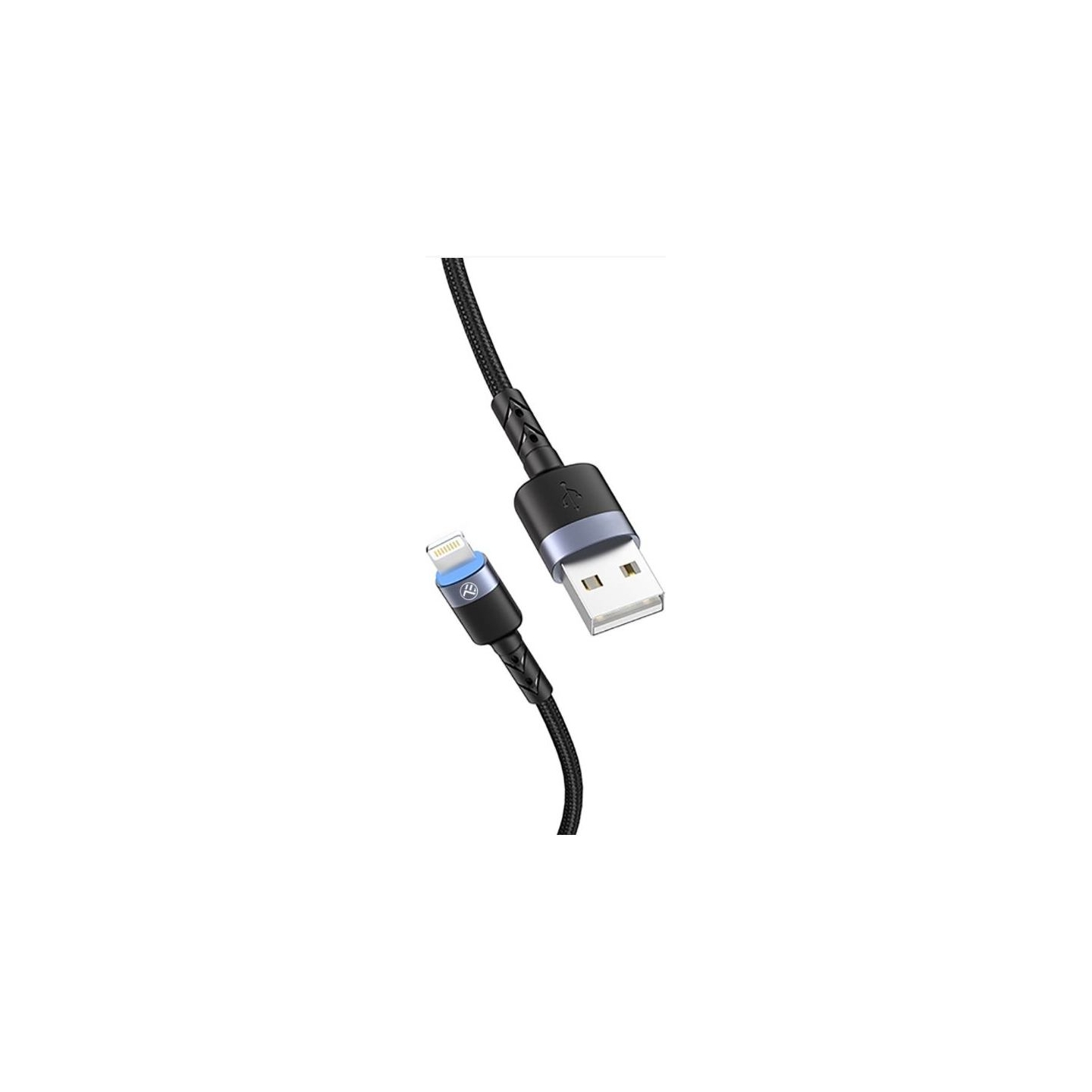 Tellur Data cable USB to Lightning LED, Nylon Braided, 1.2m black