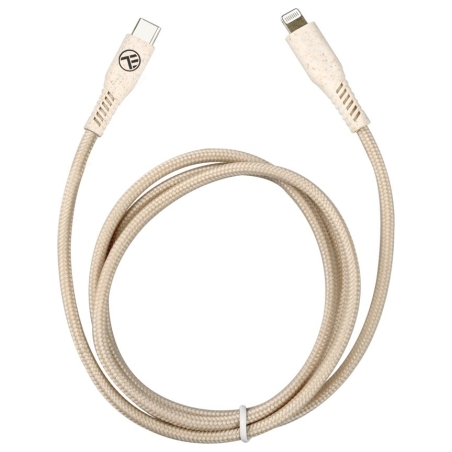 Tellur Green Data Cable Type-C To Lightning 2.4A PD20W 1m nylon Cream