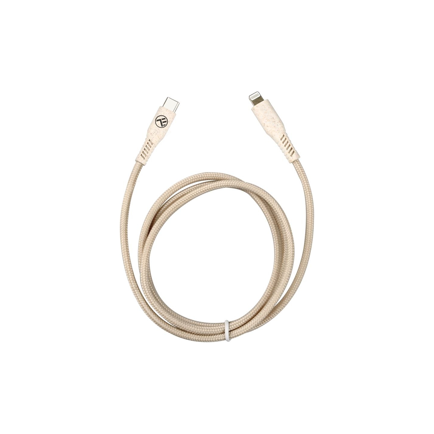 Tellur Green Data Cable Type-C To Lightning 2.4A PD20W 1m nylon Cream