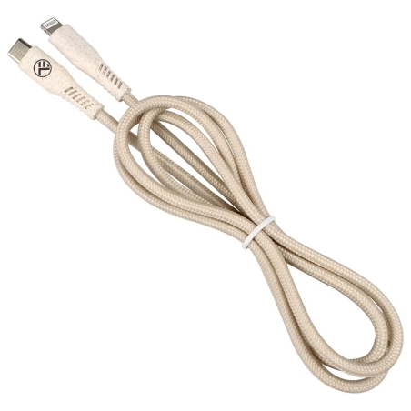 Tellur Green Data Cable Type-C To Lightning 2.4A PD20W 1m nylon Cream