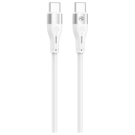 Tellur Silicone Type-C to Type-C Cable PD60W 1m White